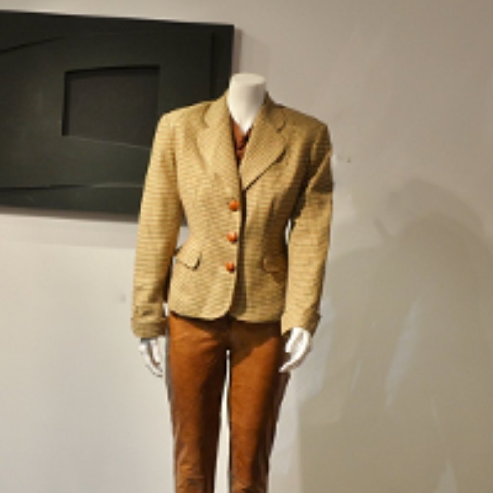Mini Houndstooth Wool Button Front Jacket - image 5